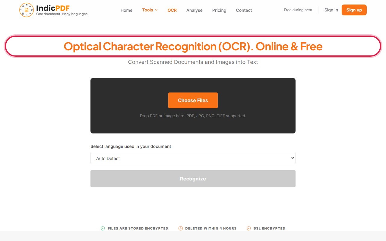 Step 1: Open the OCR page.