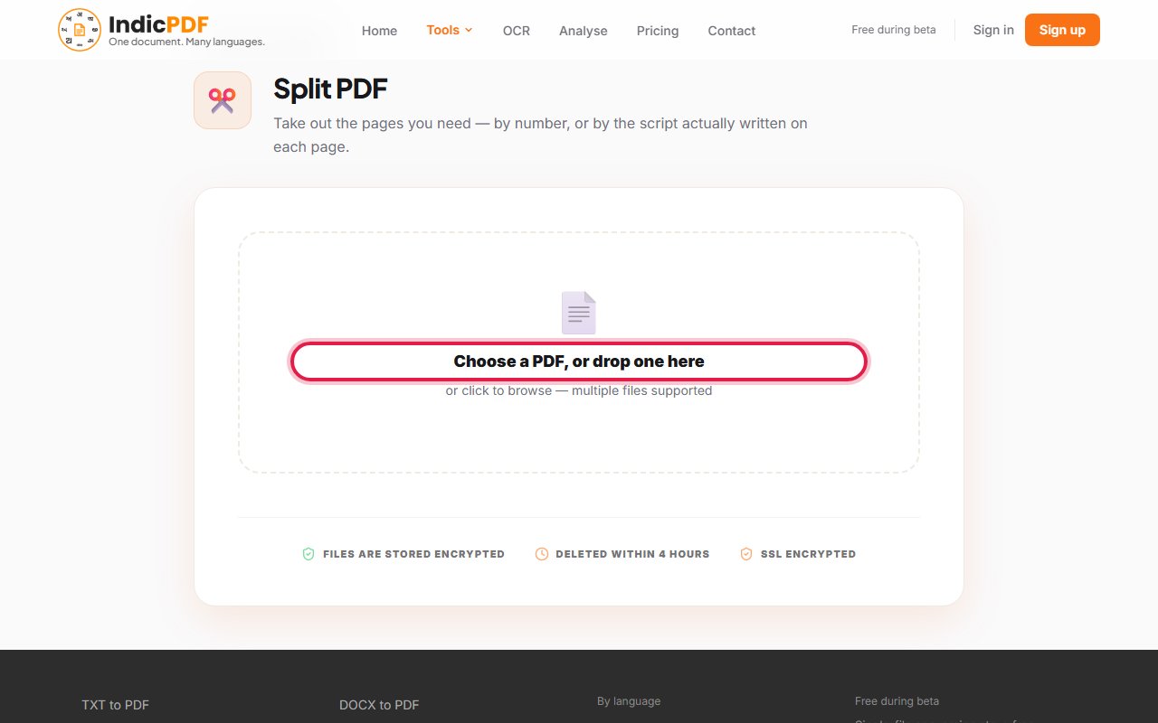 Step 2: Click Choose a PDF, or drop one here and pick your PDF.